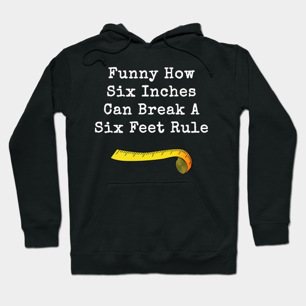 Funny How Six Inches Breaks A Six Feet Rule Hoodie by sassySarcastic